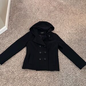 Black Hooded Peacoat